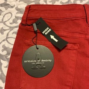 Articles of Society Heather High Rise Red Jeans